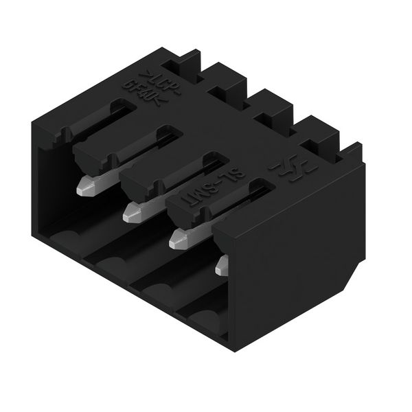 PCB plug-in connector, male header, closed side, THT/THR solder connection, 3.50 mm, Number of poles: 4, 90°, Solder pin length (l): 1.5 mm, tinned, black, Box image 3