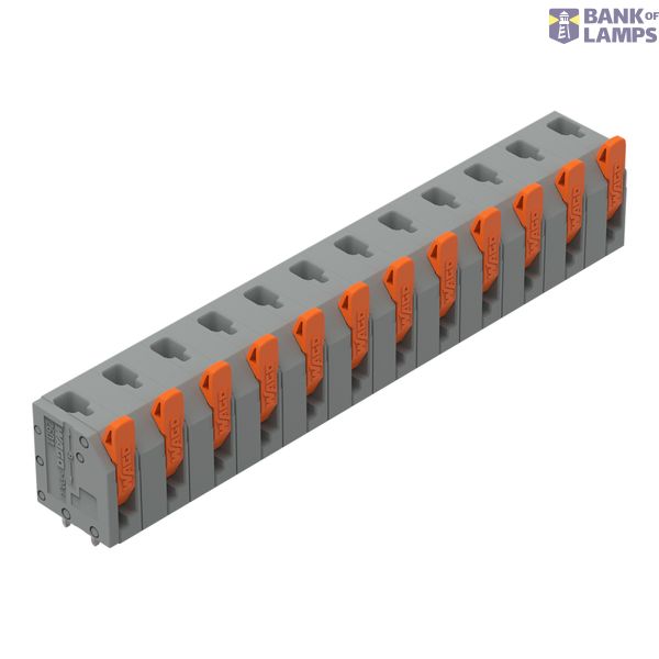 2601-3312 PCB terminal block; lever; 1.5 mm²; Pin spacing 7.5 mm; 12-pole; Push-in CAGE CLAMP®; 1,50 mm²; gray image 1
