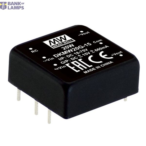 DKMW20G-12 DC/DC Converter 18-75V:+/-12V 830mA 20W, MEAN WELL image 1