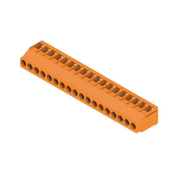 Printed circuit board terminals, 5.08 mm, Number of poles: 18, 180°, Solder pin length (l): 3.2 mm, tinned, orange, Clamping yoke connection, Clamping range, max. : 6 mm², Box image 4