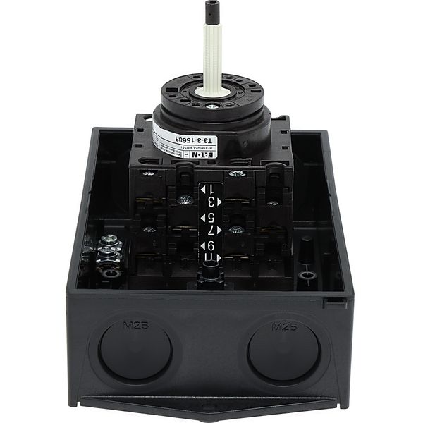 T3-3-15683/I2/SVB-SW Main switch, T3, 32 A, surface mounting, 3 contact unit(s), 3 pole, 2 N/O, 1 N/C, STOP function, With black rotary handle and locking ring, Lockable i image 39