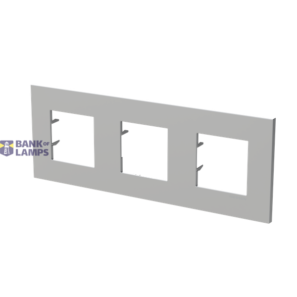 Frame 3-gang - Niessen logo - Silver image 2