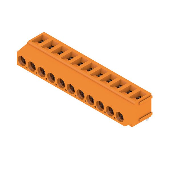 Printed circuit board terminals, 5.00 mm, Number of poles: 11, 180°, Solder pin length (l): 3.5 mm, tinned, orange, Clamping yoke connection, Clamping range, max. : 2.5 mm², Box image 2