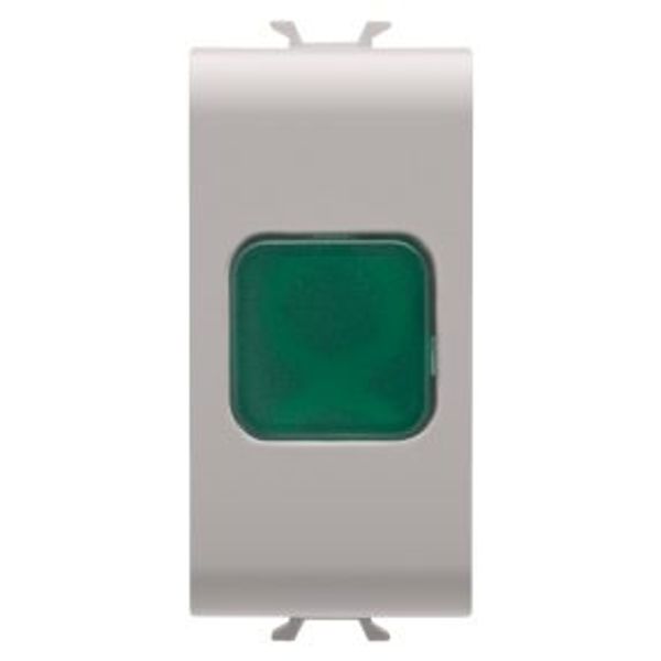 SINGLE INDICATOR LAMP - GREEN - 1 MODULE - NATURAL SATIN BEIGE - CHORUSMART image 1