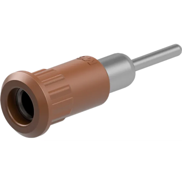 4 mm socket, round plug connection, mounting Ø 8.2 mm, brown, 64.3011-27 image 1