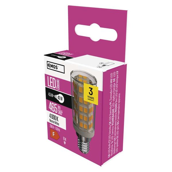 LED Fume hood bulb Classic JC / E14 / 4.5 W (40 W) / 465 lm / neutral white image 1