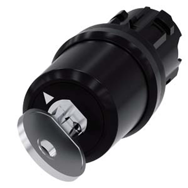 Key-operated switch Siemens, C, 22 mm, round, plastic, key removal position O image 1