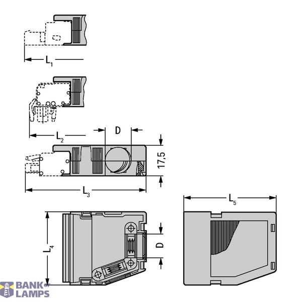 Strain relief housing gray image 2