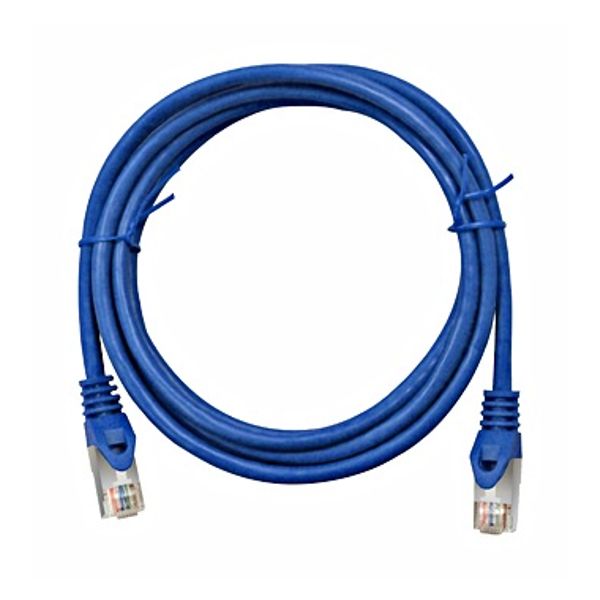 Patchcord RJ45 shielded Cat.6a 10GB, LS0H, blue,  2.0m image 1