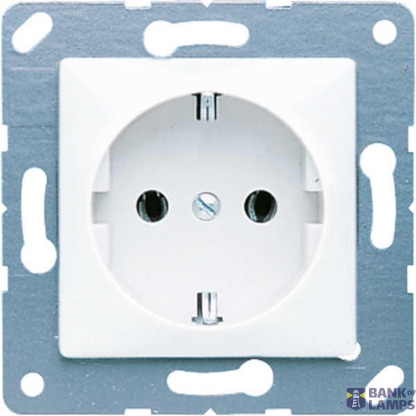 SCHUKO socket, 16 A 250 V ~, screw terminals, duroplast, 50 x 50 mm, alpine white image 1