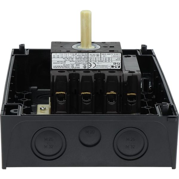 P3-63/I4/SVB/N Main switch, P3, 63 A, surface mounting, 3 pole + N, Emergency switching off function, With red rotary handle and yellow locking ring, Lockable in the image 6