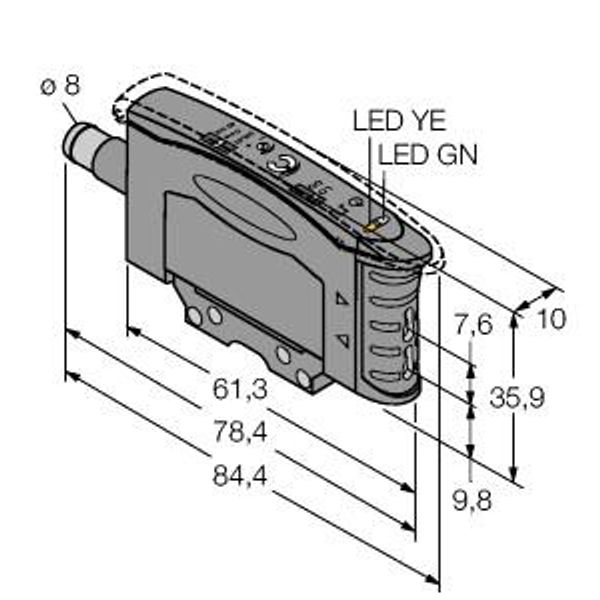 Photoelectric Sensor Photoelectric Sensor for Plastic Fibers   D10AFPYQ image 1