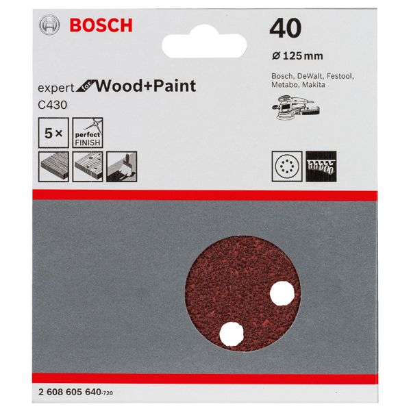 C430 sanding sheet, pack of 5 125 mm, 40 image 2