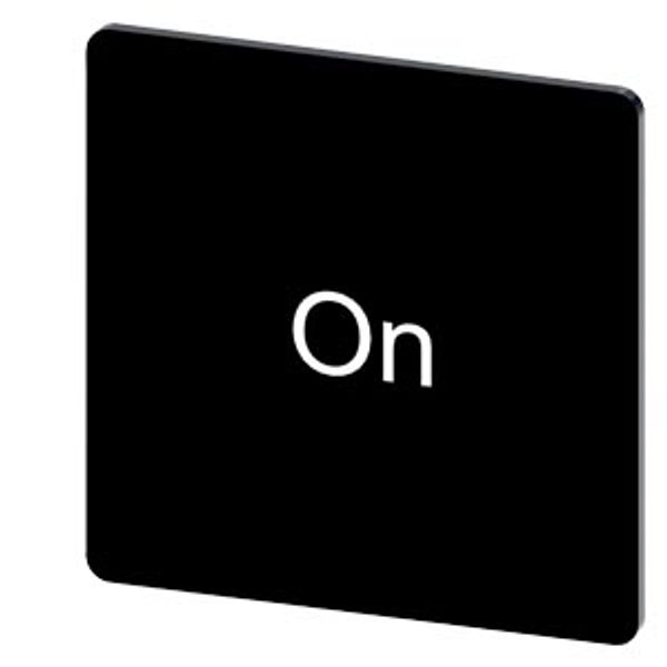 Labeling plate 27 x 27 mm, label black, labeling: On image 1