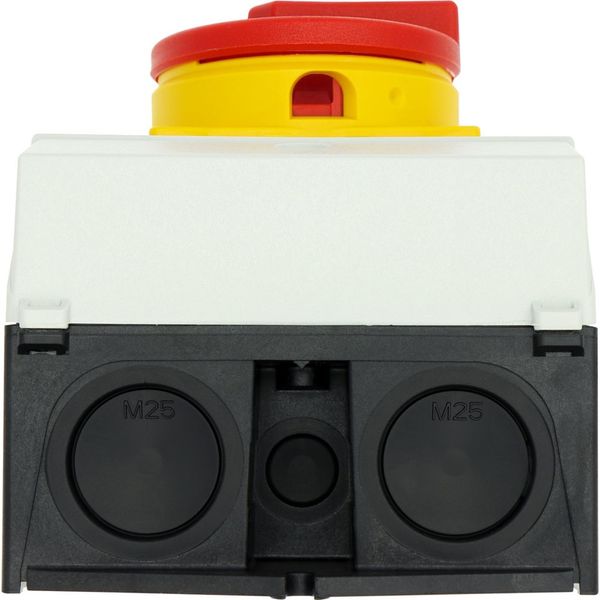 P1-25/I2-SI/HI11 Safety switch, P1, 25 A, 3 pole, 1 N/O, 1 N/C, Emergency switching off function, With red rotary handle and yellow locking ring, Lockable in position image 46