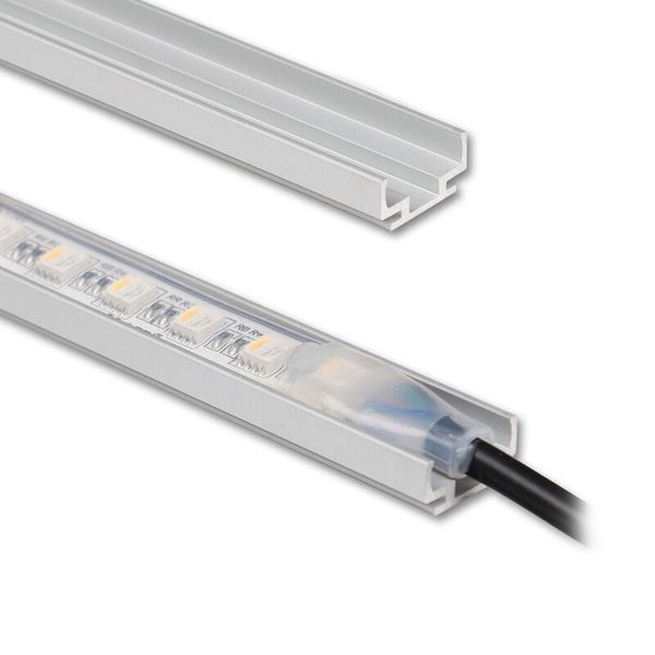 Attached aluminum profile PL3 17x8mm without diffuser 2m image 1