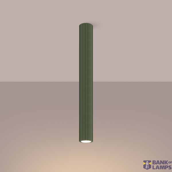 CEILING TUBE PIPE 60CM WITH ELEGANT GROOVING GREEN CARBON FOR A MODERN LIVING ROOM image 2