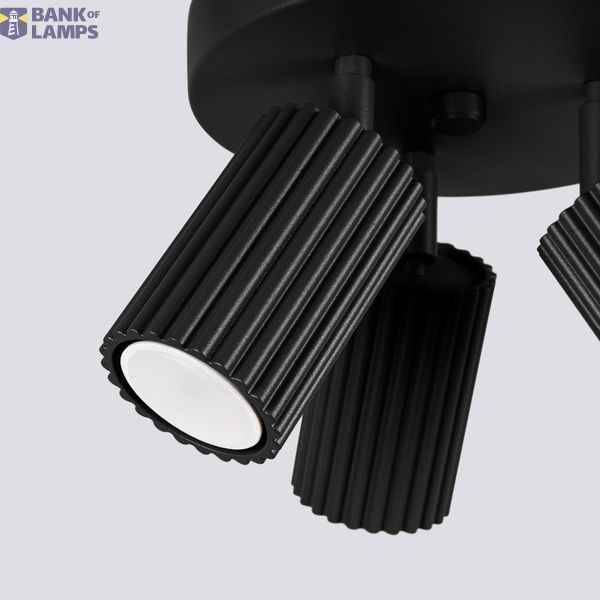 STYLISH BLACK CARBON CEILING LAMP ADJUSTABLE SPOTLIGHTS ON A 3XGU10 ROSEC image 7