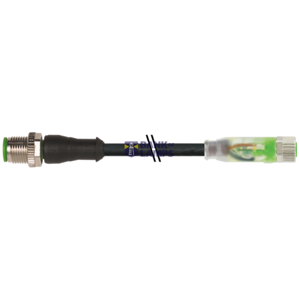 M12 male 0° / M8 female 0° A-cod. LED PUR 3x0.25 bk UL/CSA+drag chain  image 2