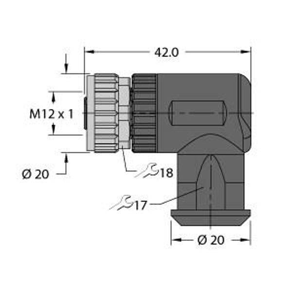 Field-Wireable Connector Female Connector M12 × 1, Angled   FW-EWKPM0416-SA-S-0408 image 2