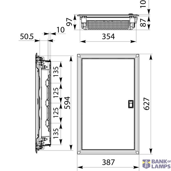 RPDM 3x14 Flush-mounted distribution board, metal door, N+PE (42) "IDEAline" image 2