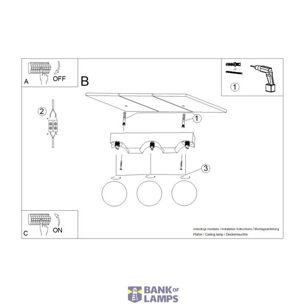 Ceiling lamp BULBO 3 natural wood image 13