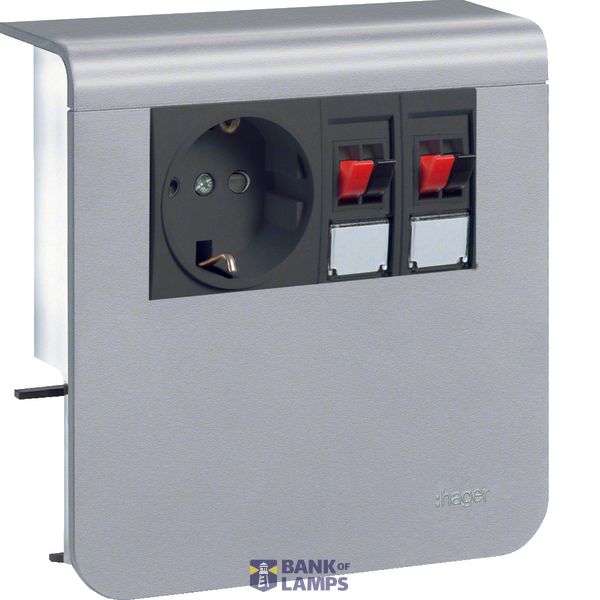 acc.box SL20080 socket+2 loudsp alu image 1