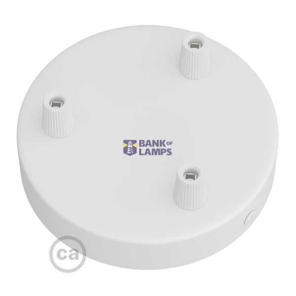 Cylindrical metal 3-hole ceiling rose kit image 2