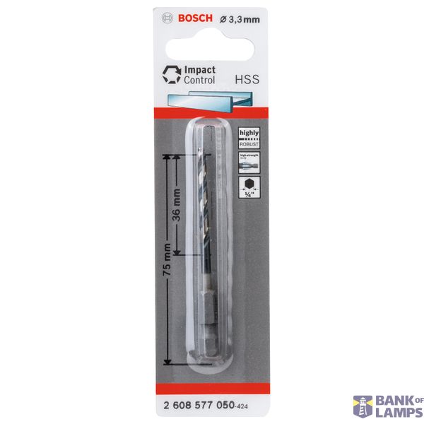 HSS Hex-Shank Twist Drill Bit 3.3 mm 3.3 x 36 x 75 1 pcs. image 2
