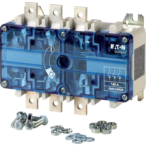 DMV-160N/3 Switch-disconnector, DMV, 160 A, 3 pole, Stop Function optional, Without rotary handle and drive shaft, Screw terminal, drilling dimension 6,5 mm image 2