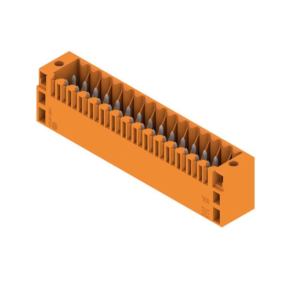 PCB plug-in connector, male header, Flange, THT solder connection, 3.50 mm, Number of poles: 30, 180°, Solder pin length (l): 3.5 mm, tinned, orange, Box image 4