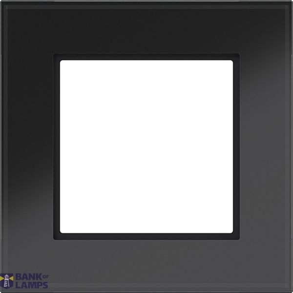 Cover frame single, A.8, glossy black glass image 1