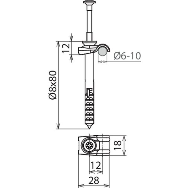 Conductor holder DEHNQUICK StSt with nail dowel 8x80mm for Rd 6-10mm image 2