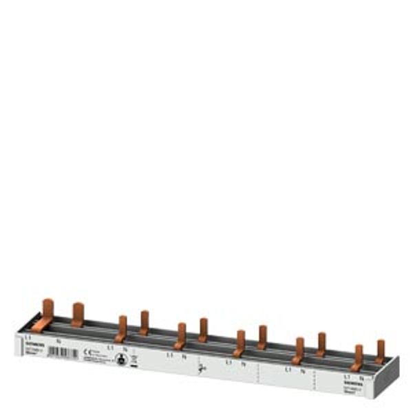 compact Pin Busbar, 10mm2 connection: 2p (P & N) 1x RCCB 2-pole + 5x AFDD 5SM6+ compact device 1 MW + auxiliary switch 0.5 MW touch image 1