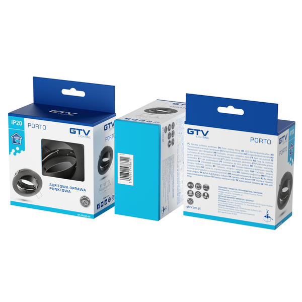 Spot luminaire housing PORTO-K with adjustment, IP20, round, black image 2