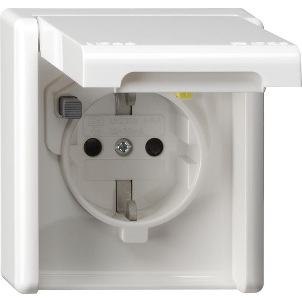 RCD-prot.sock. 30 mA SH + cov.unit WP flush-mounted p.white image 1