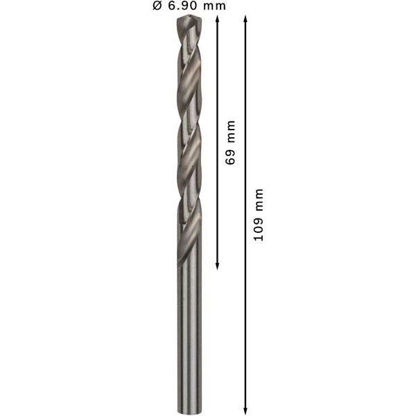 Metal drill bits HSS-G, DIN 338 6,9 x 69 x 109 mm 10 pcs. image 2