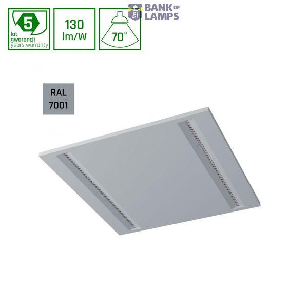 ALGINE LINE PANEL 21W NW 230V 70DEG IP20 IK06 600x600x40mm RAL7001 UGR image 1