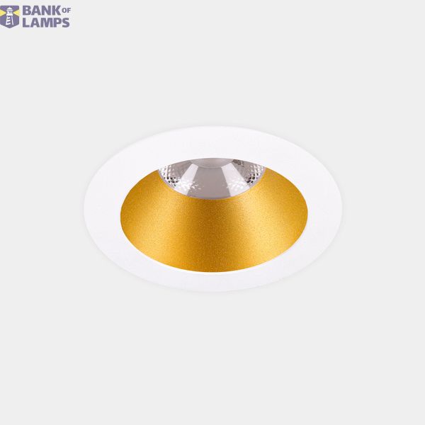 Downlight Play Deco Symmetrical Round Fixed 6.4W LED warm-white 3000K CRI 90 14.3º PHASE CUT White/Gold IP54 596lm image 1