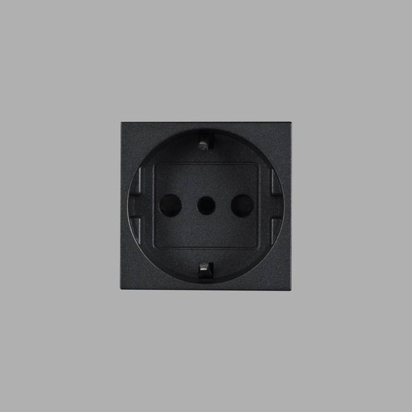 ITALIAN SOCKET MODULE / TYPE F + L / 45 MM / GRAPHITE image 2