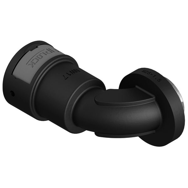 AEPA-48MB-9 zwart  Wartel 90° bocht metal. M-schroefdr kort image 1