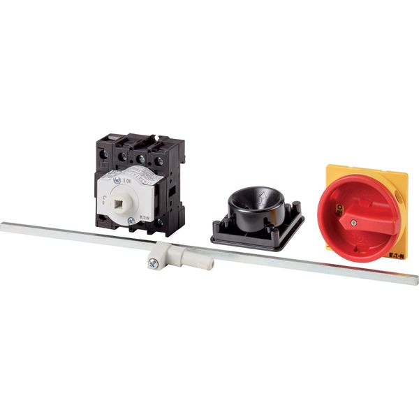 Main switch, P1, 25 A, rear mounting, 3 pole + N, Emergency switching off function, Lockable in the 0 (Off) position, With metal shaft for a control p image 4
