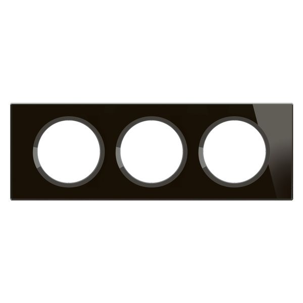 PLATE 3 GANG ONYX BLACK GLASS image 6