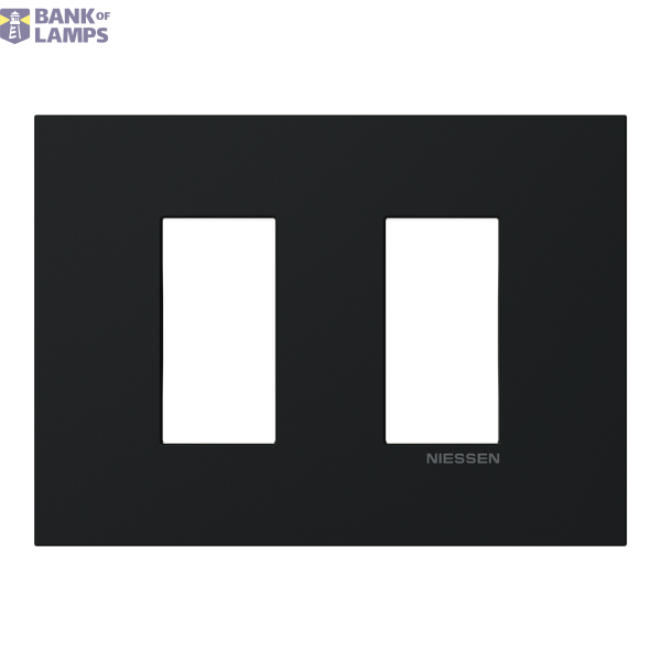Frame - 1-gang / 1+1-module - Niessen logo - S - Matt Black image 1