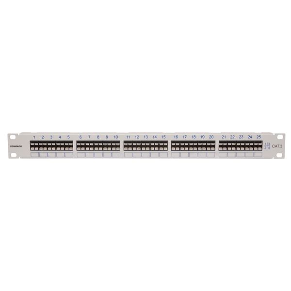FLEX LINE Telephony Patchpanel 25xMMT-LSA, 19", 1U, RAL7035 image 1