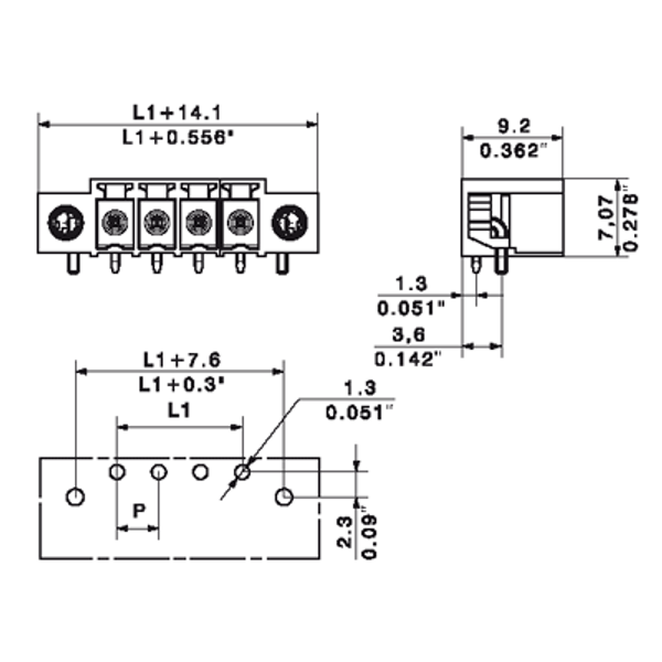 PCB plug-in connector, male header, Solder flange, THT/THR solder connection, 3.81 mm, Number of poles: 2, 90°, Solder pin length (l): 1.5 mm, tinned, black, Tape image 2