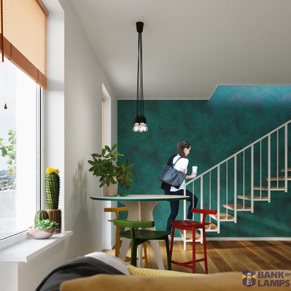 HANGING LAMP DIEGO 1 BLACK E27 1X60W IP20 image 3
