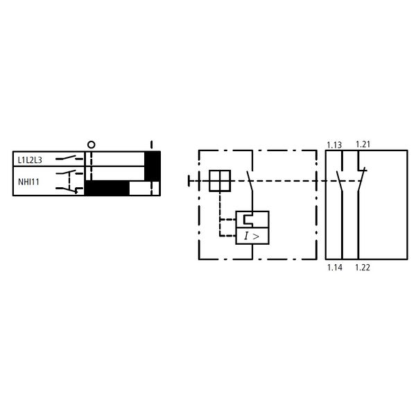 Auxiliary contact side, 1NO+1NC BE5/6 image 3