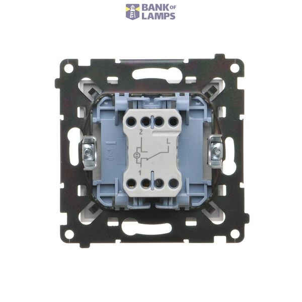 Two-way switch with LED illumination without pictogram - separate backlight for each key, (module), Simon 24, IP20, 10AX, white image 1