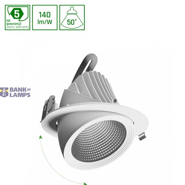 SAL SILENA 2 840 27W 230V 50deg White MESH image 1
